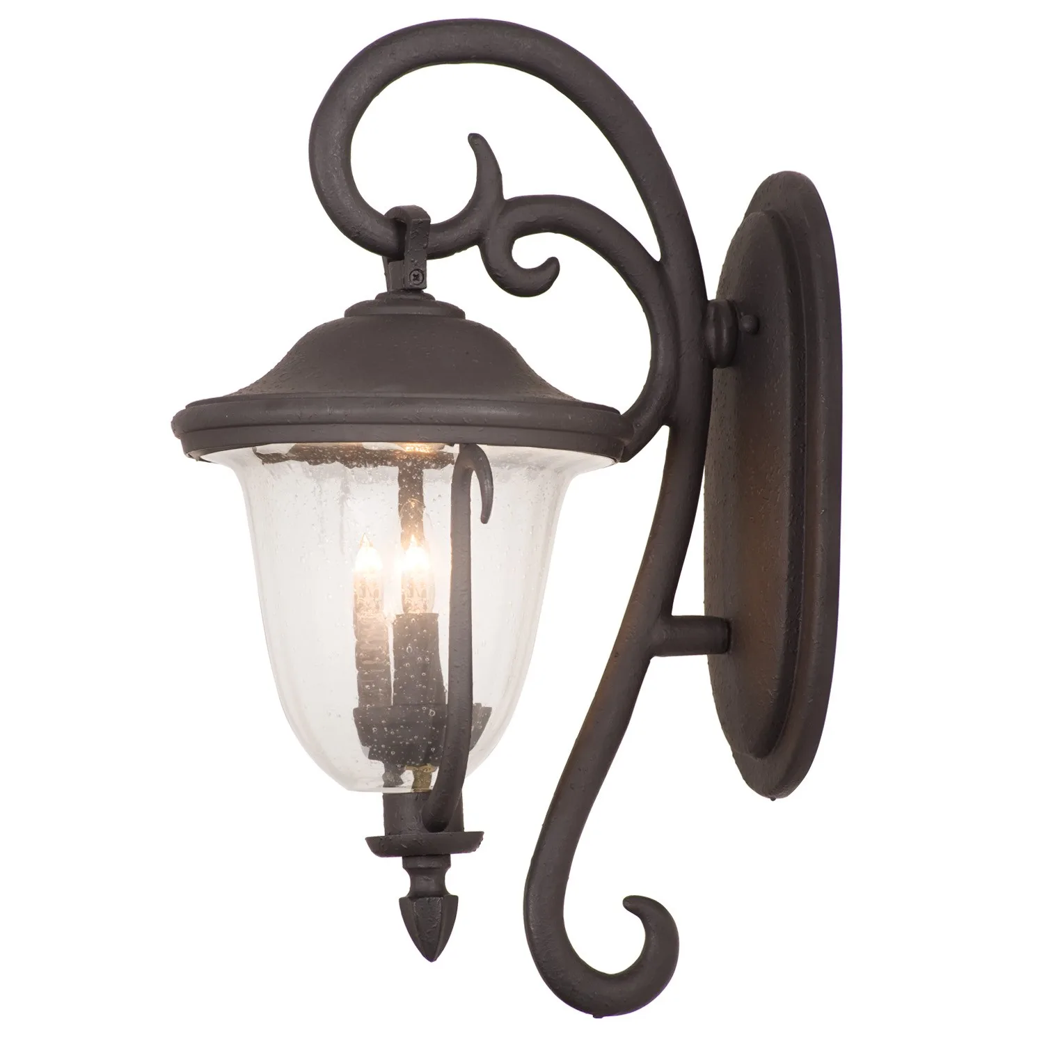 Santa Barbara Outdoor Two Light Outdoor Wall Bracket in Textured Matte Black