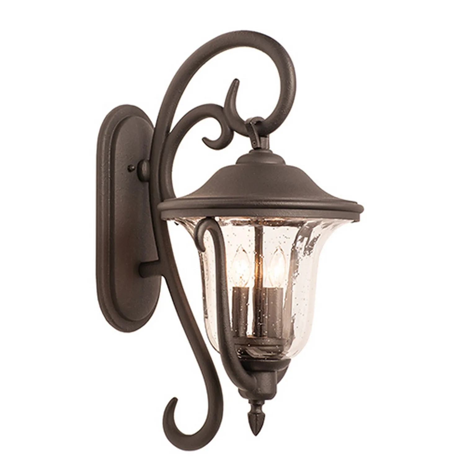 Santa Barbara Outdoor Three Light Outdoor Wall Bracket in Textured Matte Black