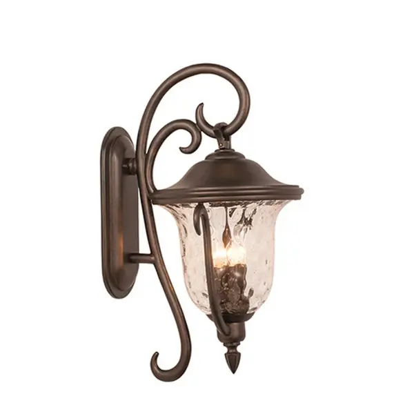 The Santa Barbara Collection was inspired by Colonial Mexico's Mission Churches and Cathedrals. The long history of hand-crafted wrought iron, shared by both Mexico and Kalco, come together to create a series of outdoor lighting pieces that feature Kalco's exclusive Burnished Bronze, Textured Matte Black finishes and Clear Seeded Hammered Glass shades. Collection: Santa Barbara Outdoor Rooms: Living Room, Bedroom, Family Room, Dining Room Finish: Burnished Bronze Width: 16.00" Height: 27.00" Weight: 18.00 lb Extension from Wall: 17.50" Wire: 6" Mounting Height: 9.00" Canopy: 6.5"x15.75"x1.5" Number of Bulbs: 4 Maximum Wattage: 40.00 W Bulb Type: Candelabra Bulb Base: E12 Candelabra Dimmable Voltage: 120.00 V Material: Aluminum Country of Origin: China Safety Listing: cETL Safety Rating: Wet