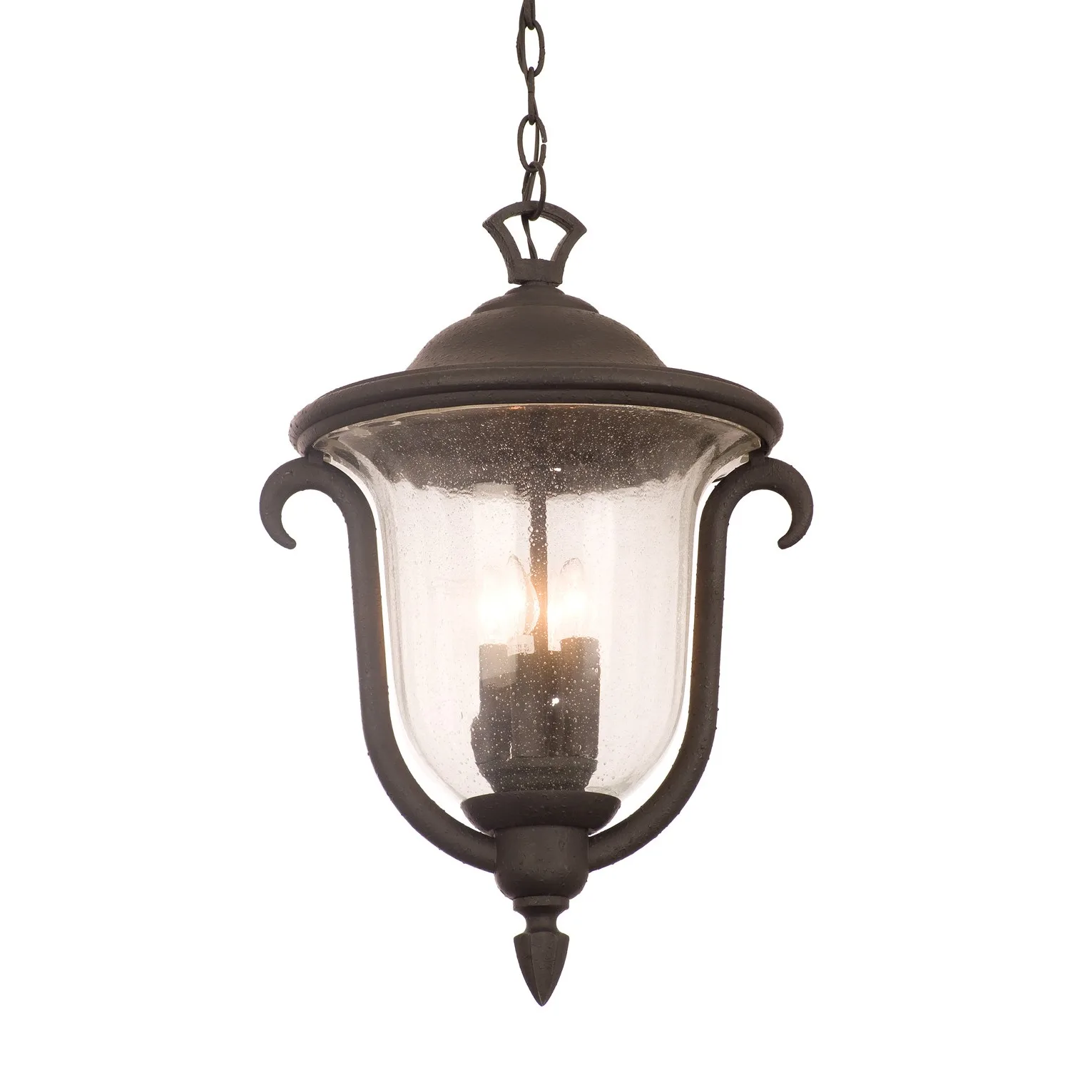 Santa Barbara Outdoor Three Light Outdoor Hanging Lantern in Textured Matte Black