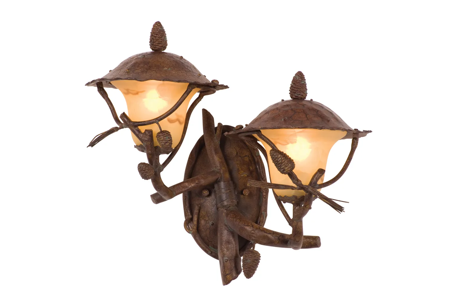 Ponderosa Outdoor Two Light Outdoor Wall Bracket in Ponderosa