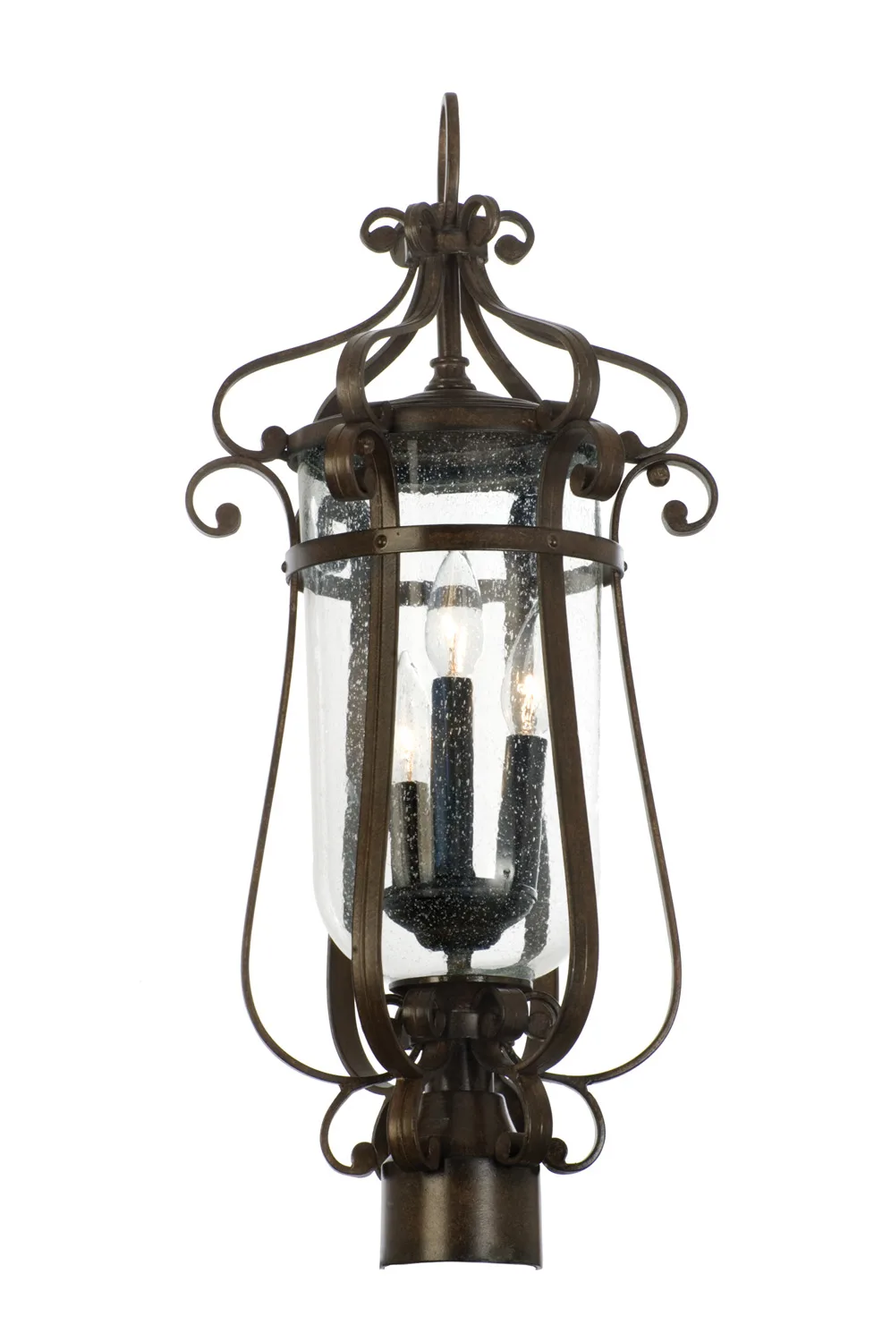 Hartford Outdoor Three Light Outdoor Post - Pier Mount in Burnished Bronze