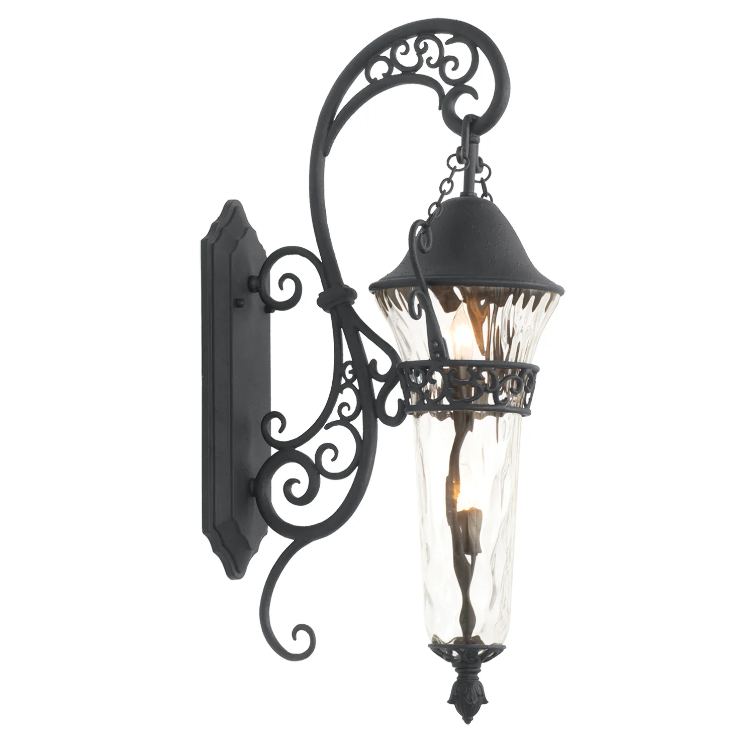 Anastasia Outdoor Two Light Outdoor Wall Bracket in Textured Matte Black