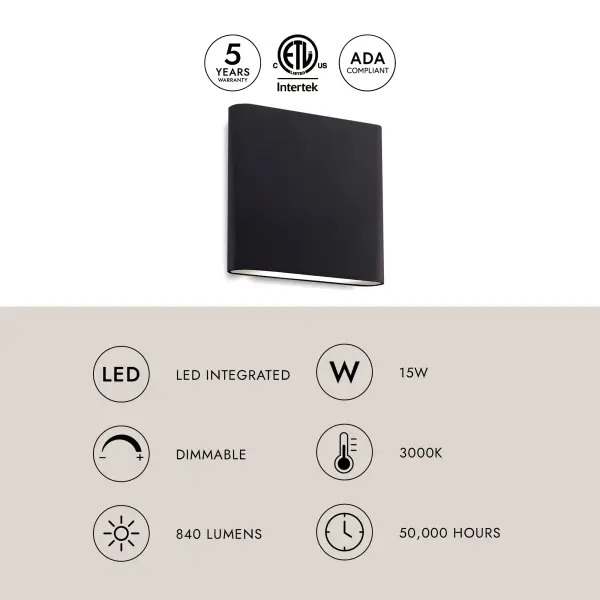 Slate 6-Inch All-Terior Up/Down Wall Light - Image 4