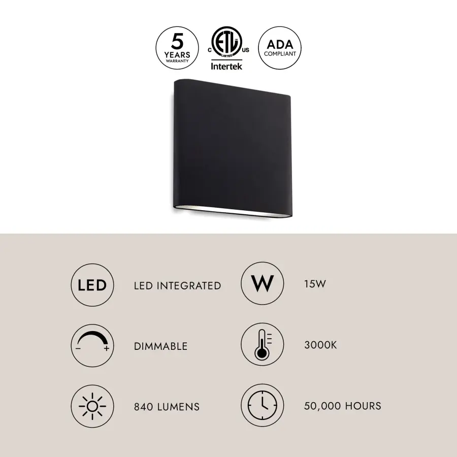Slate 6-Inch All-Terior Up/Down Wall Light - Image 4