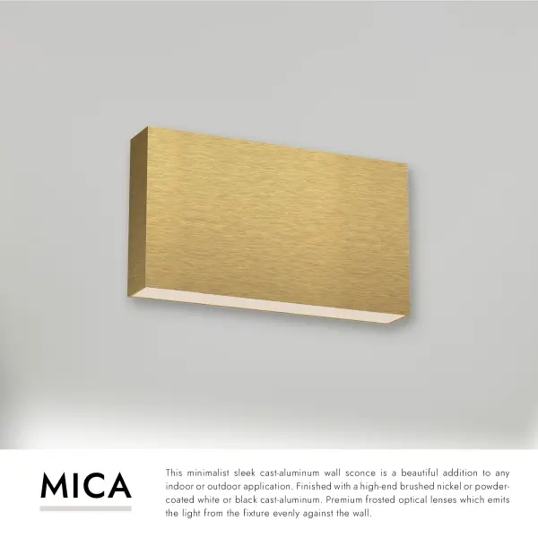 Mica 10" Brushed Gold Up/Down Wall Light - Image 3