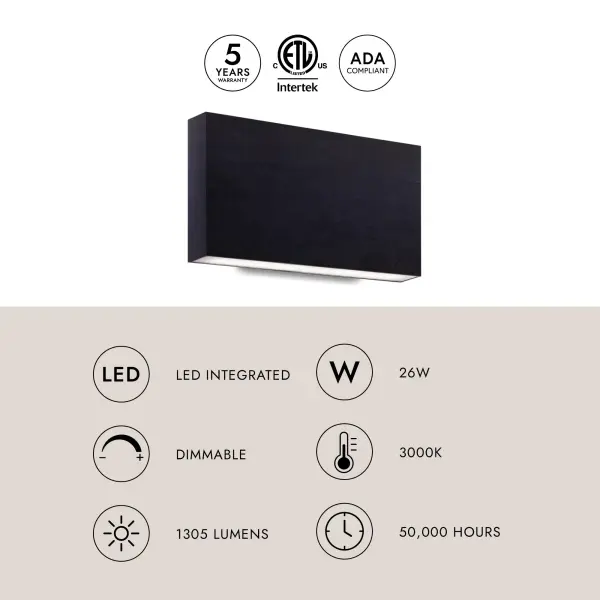 Mica 10" Brushed Gold Up/Down Wall Light - Image 4