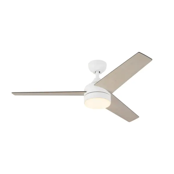 The Nash combines sleek three-blade design with practical functionality. Its quiet DC motor offers six speeds and reversible operation, while the integrated LED light kit provides dimmable illumination.