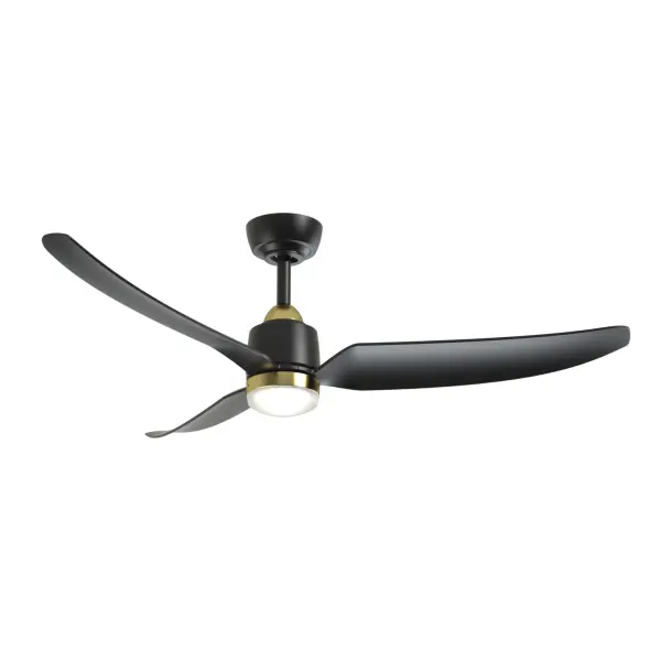 The Hugo combines modern elegance with smart technology in a 52-inch outdoor ceiling fan. Features include six adjustable speeds, reverse function, optional dimmable light kit with 5 selectable color temperatures, and control via Smart by Bond app or included remote.