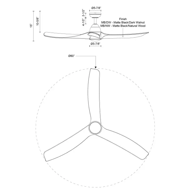 Baylor 60" Carved Wood Blade Ceiling Fan - Image 18