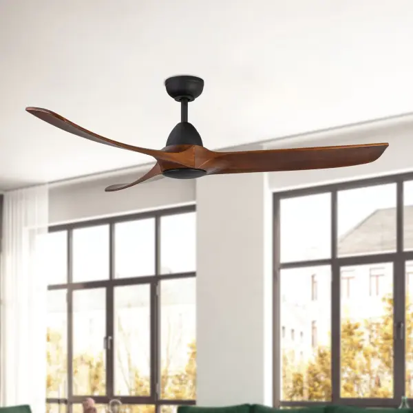Baylor 60" Carved Wood Blade Ceiling Fan - Image 3