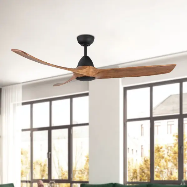 Baylor 60" Carved Wood Blade Ceiling Fan - Image 4