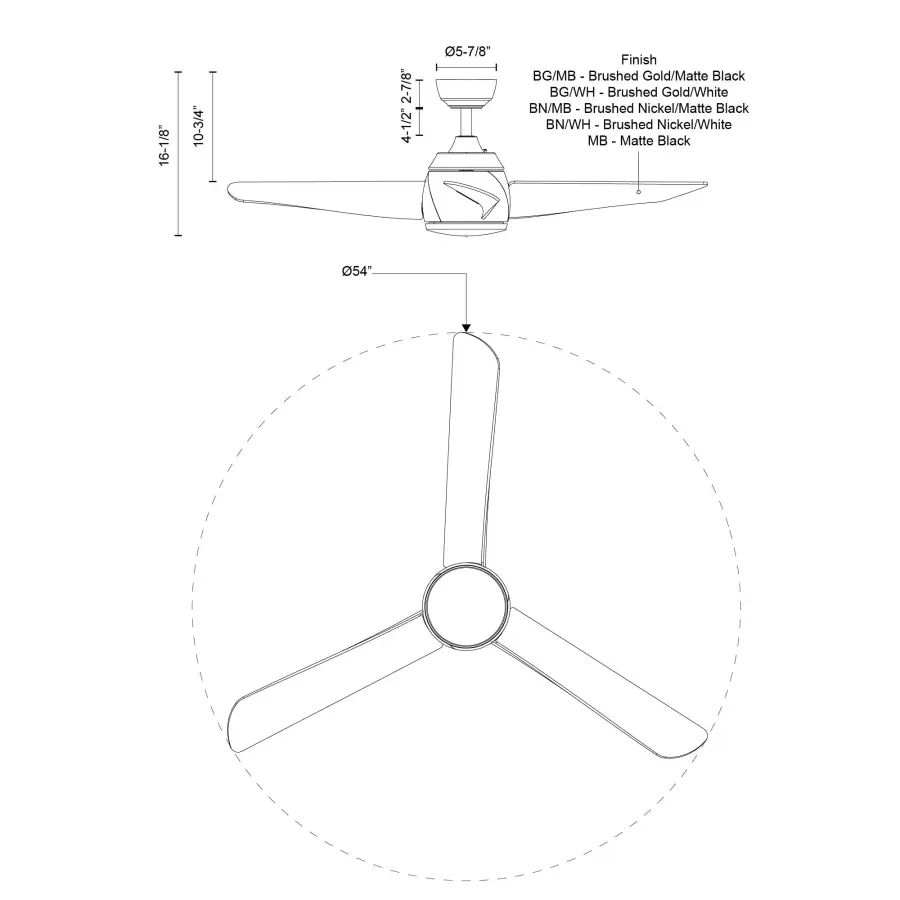 Thalia 54-Inch Ceiling Fan with Light - Image 55