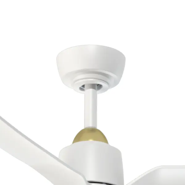 The Hugo 42-inch ceiling fan combines sleek modern aesthetics with smart technology. Features three blades, six speeds, reverse function, optional light kit with dimming, and control via Smart by Bond app or included remote. - alternate view