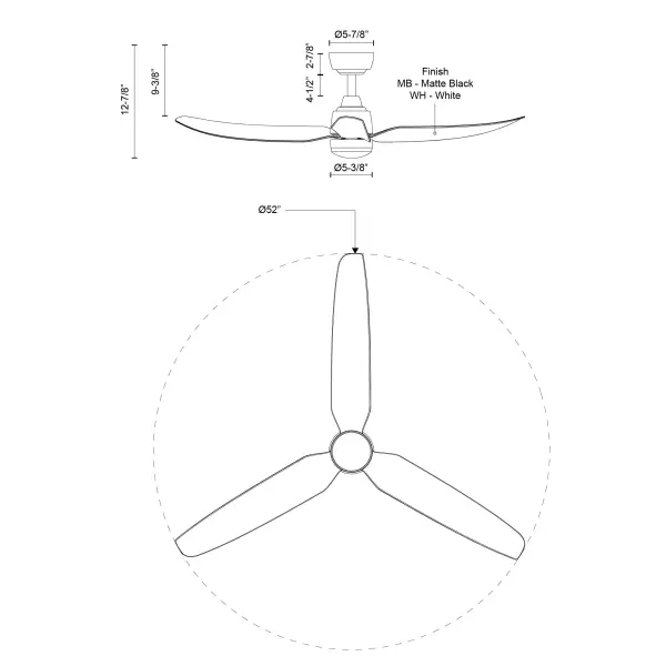 Hugo 52-Inch Exterior Ceiling Fan in Matte Black - Image 37