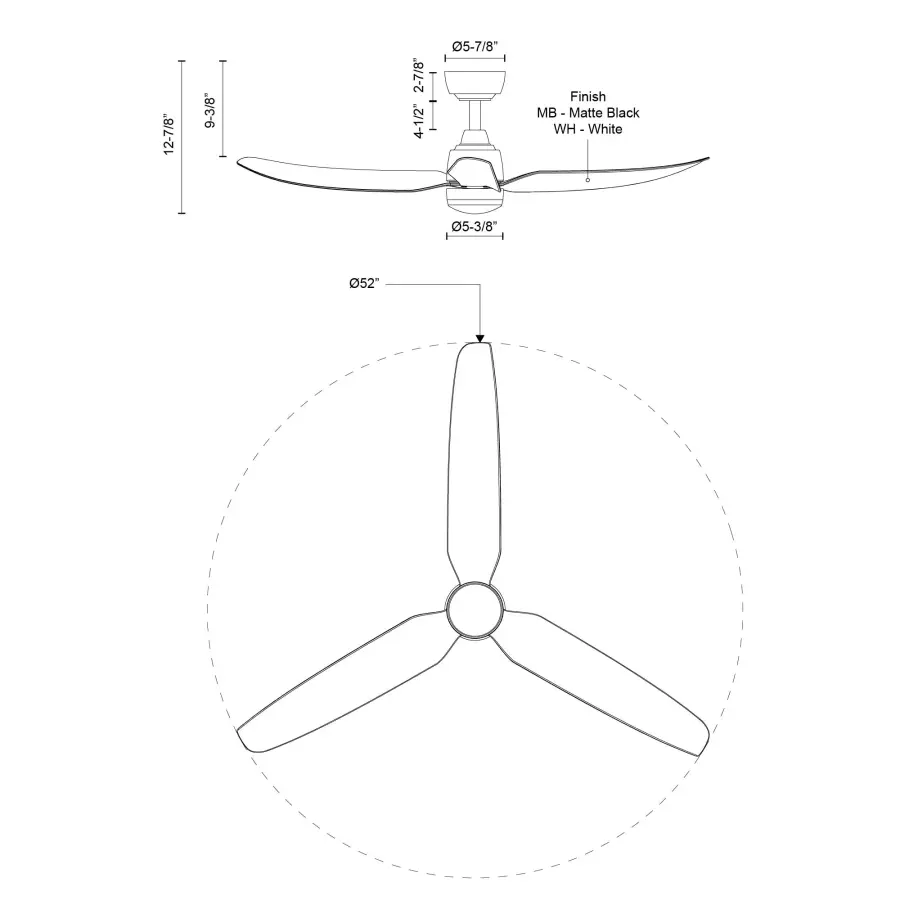 Hugo 52-Inch Exterior Ceiling Fan in Matte Black - Image 37