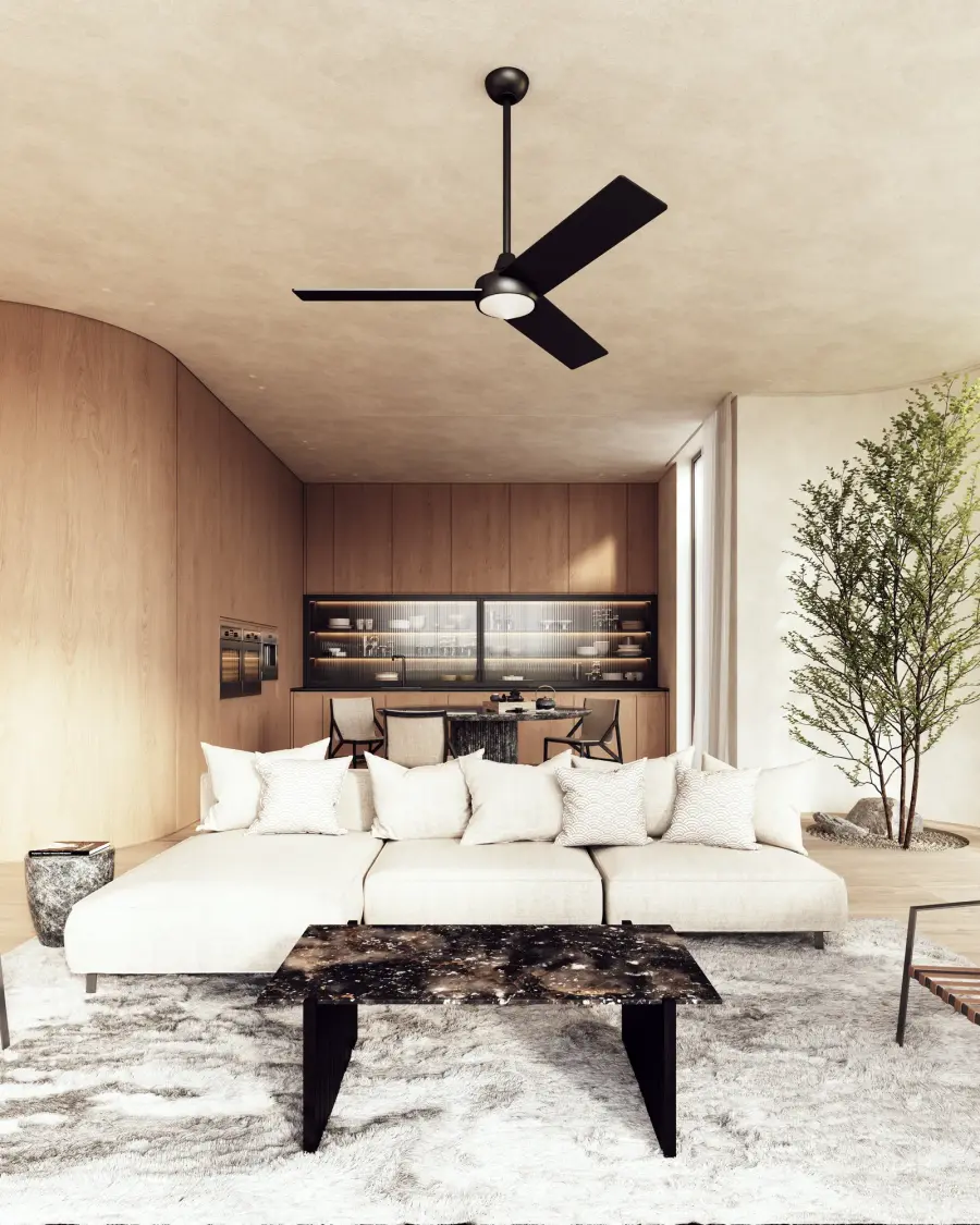 Sleek Modern Fan with Integrated LED and Six-Speed Control - Image 2