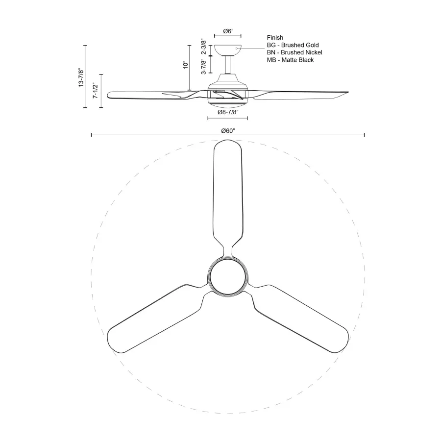 Fremont 60-Inch Ceiling Fan with LED Light - Image 20