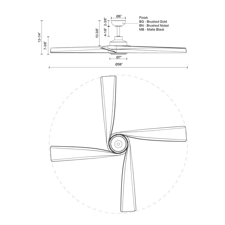 Horizon 56-Inch Ceiling Fan with LED Light - Image 21