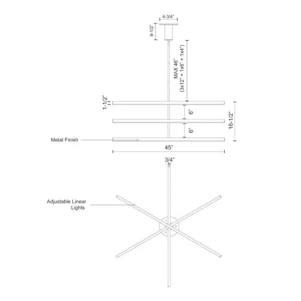 Sculptural Linear Chandelier with Customizable Configuration - Image 30