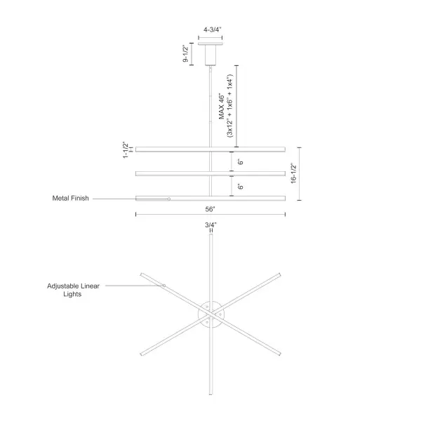 Sculptural Linear Chandelier with Customizable Configuration - Image 27