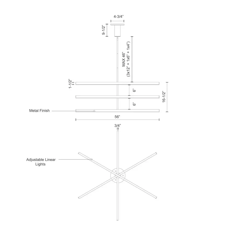 Sculptural Linear Chandelier with Customizable Configuration - Image 27