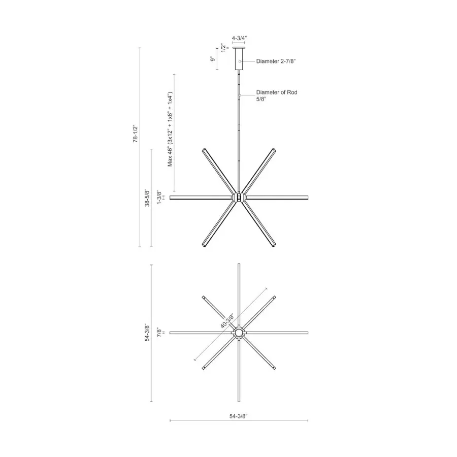 Sirius 56-Inch Starburst Chandelier - Image 17