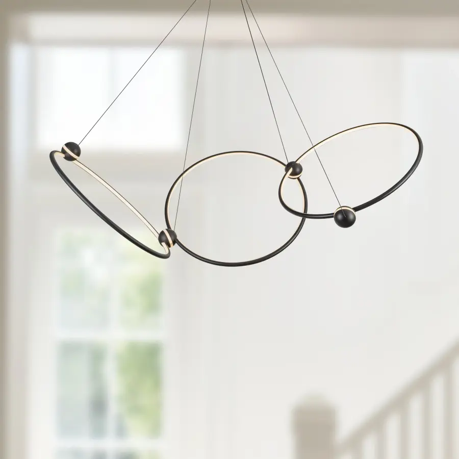 Futuristic Modern Chandelier with Orbital Ring Design - Image 3