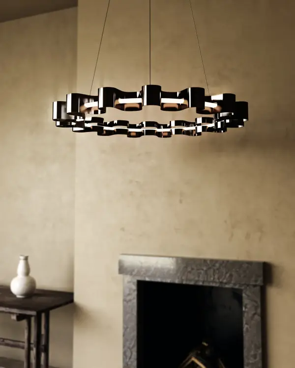 Sculptural Modern Chandelier with Organic Wave Design - Image 2