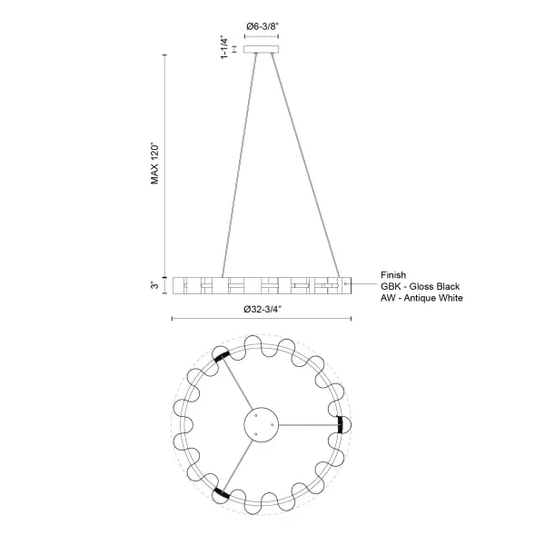 Sculptural Modern Chandelier with Organic Wave Design - Image 15
