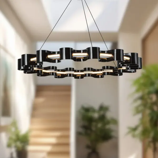 Sculptural Modern Chandelier with Organic Wave Design - Image 3