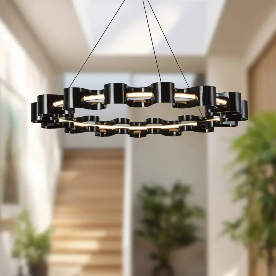 Sculptural Modern Chandelier with Organic Wave Design - Image 3
