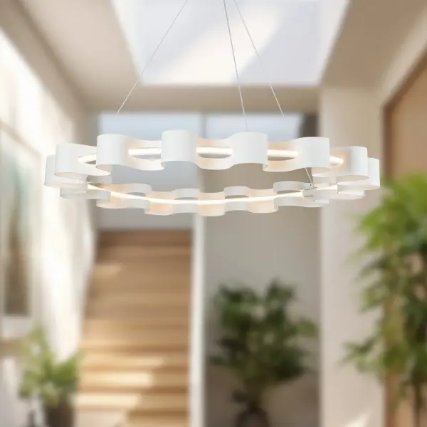 Sculptural Modern Chandelier with Organic Wave Design - Image 4