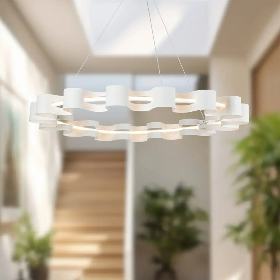 Sculptural Modern Chandelier with Organic Wave Design - Image 4