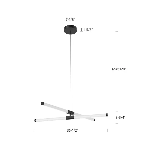 Akari 37-Inch Chandelier in Matte Black - Image 7