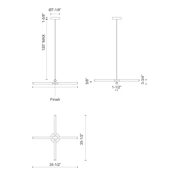Akari 37-Inch Chandelier in Matte Black - Image 8