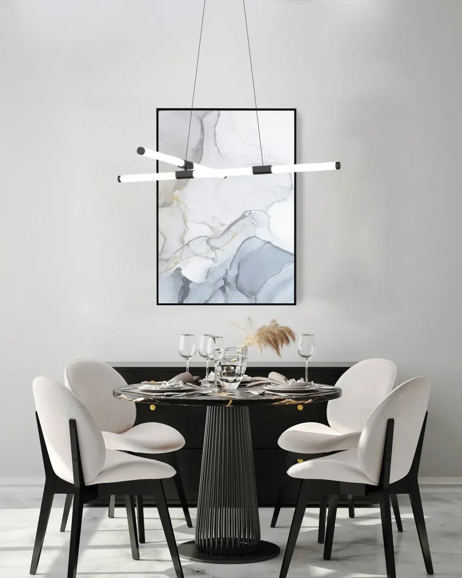 Akari 48-Inch Chandelier in Brushed Nickel - Image 2