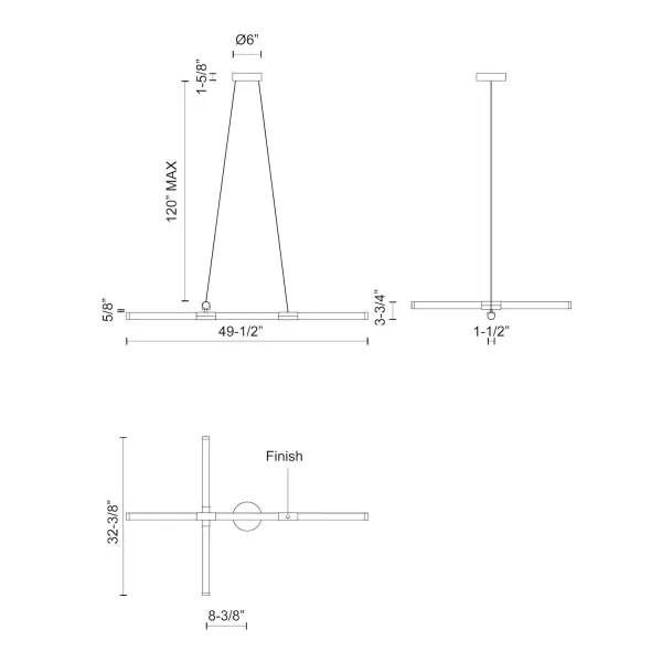 Akari 48-Inch Chandelier in Brushed Nickel - Image 14