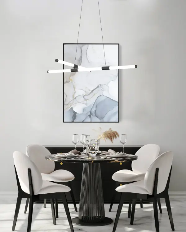 Akari 48-Inch Chandelier in Brushed Nickel - Image 3