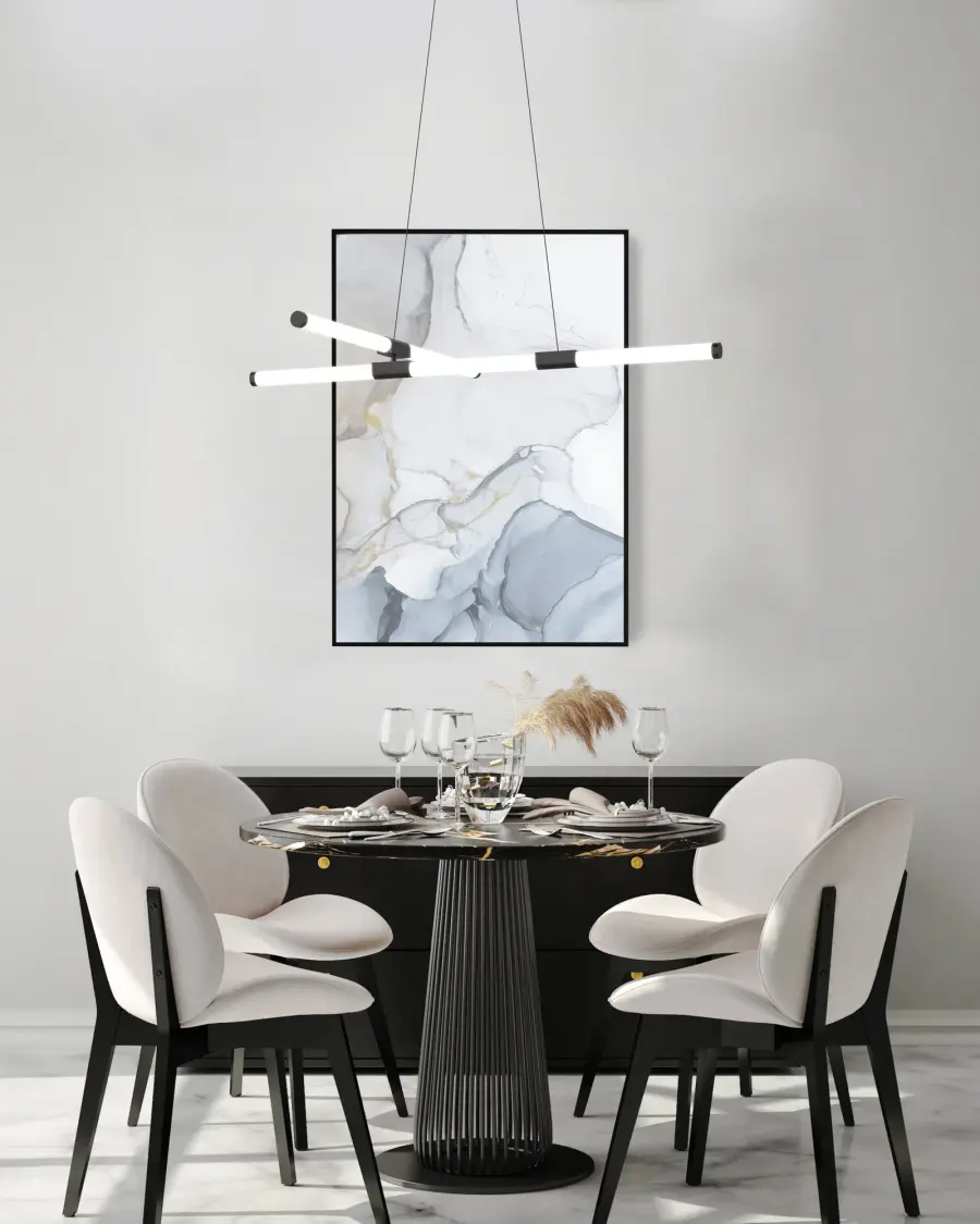 Akari 48-Inch Chandelier in Brushed Nickel - Image 3