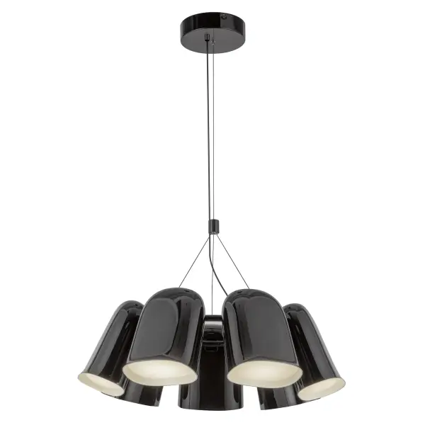 Modern Minimalist Chandelier with Warm Brass Finish and Integrated LED - Image 5