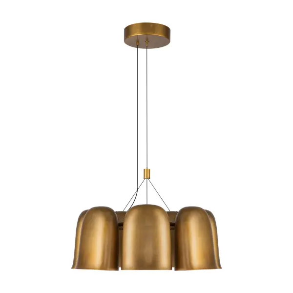 Modern Minimalist Chandelier with Warm Brass Finish and Integrated LED - Image 10