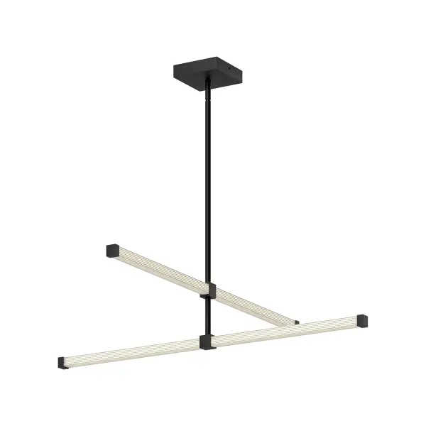 Blade 32-Inch Chandelier in Brushed Gold - Image 1