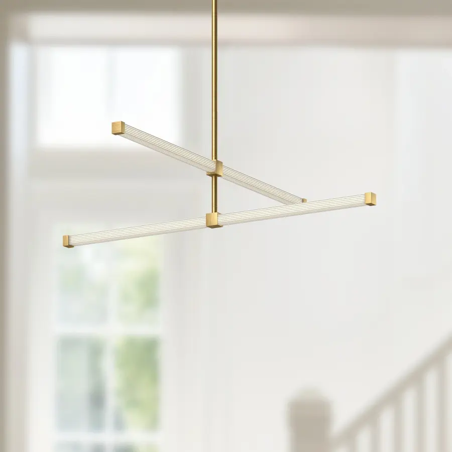 Blade 32-Inch Chandelier in Brushed Gold - Image 3
