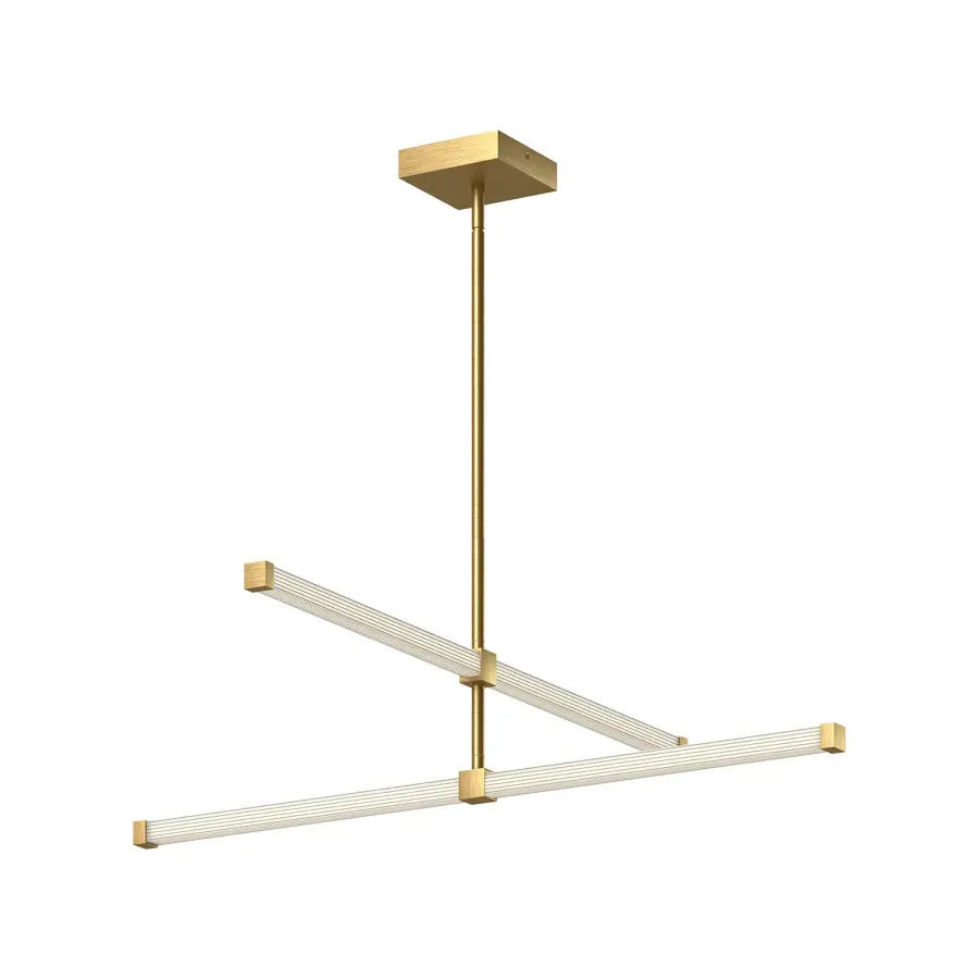 Blade 32-Inch Chandelier in Brushed Gold - Image 4