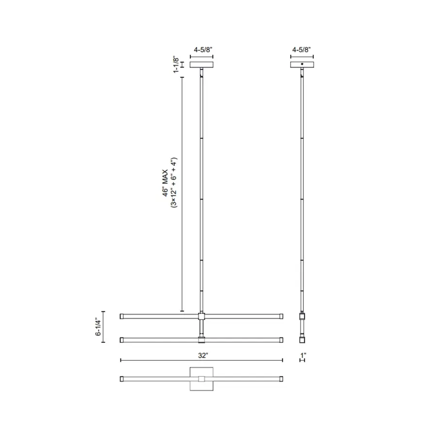 Blade 32-Inch Chandelier in Brushed Gold - Image 6