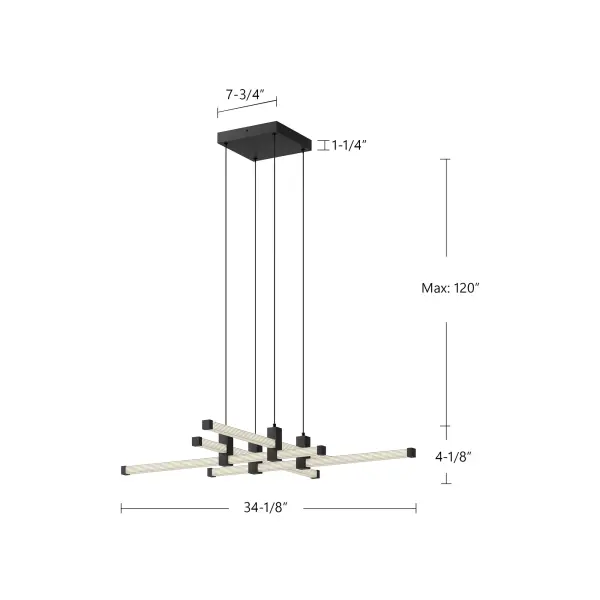 Blade 34-Inch Chandelier in Brushed Gold - Image 11