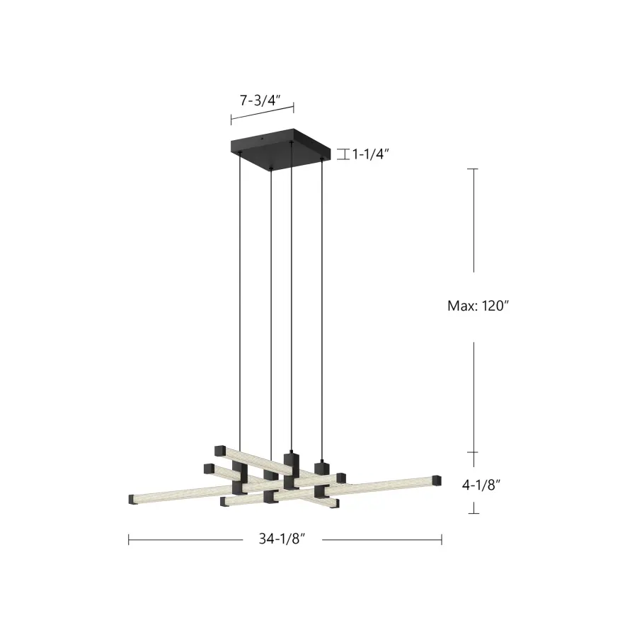 Blade 34-Inch Chandelier in Brushed Gold - Image 11