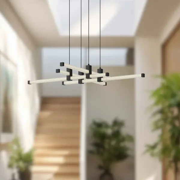 Blade 34-Inch Chandelier in Brushed Gold - Image 7