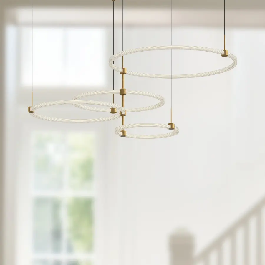 Bruni 55-Inch Chandelier in Brushed Gold - Image 4